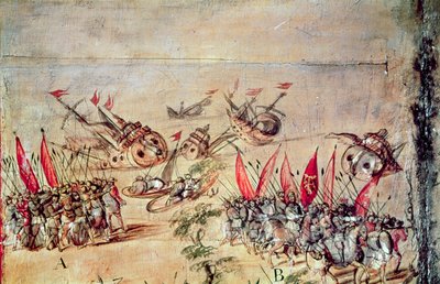 Cortés affonda la sua flotta al largo della costa del Messico, 1518 da Spanish School